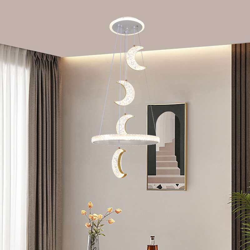 新款月亮灯饰圆形水晶灯创意现代简约轻奢吊灯餐厅灯大气灯具,玩具/童车/益智/积木/模型,遥控车升级件/零配件,淘宝优惠券,粉丝福利购,淘宝优惠卷