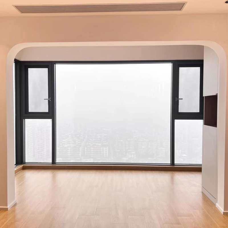断桥铝系统窗别墅隔音隔热平开窗封阳台自建房铝合金门窗推拉窗