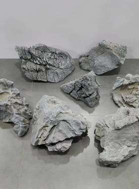 景观石头灰色假石头泡沫石头 仿真英德石酒店园林工程青龙石 摆件