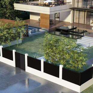 新中式铝艺护栏自建房庭围墙铝合金围栏别墅阳台别墅护栏花园栅栏