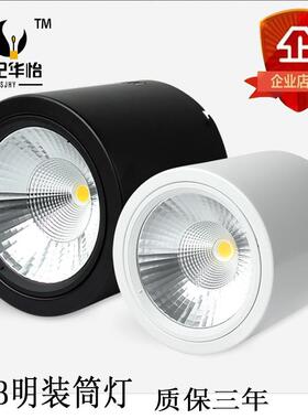 COB明装筒灯射灯白色5寸20W超市商场仓库通道照明圆形中性光4000K