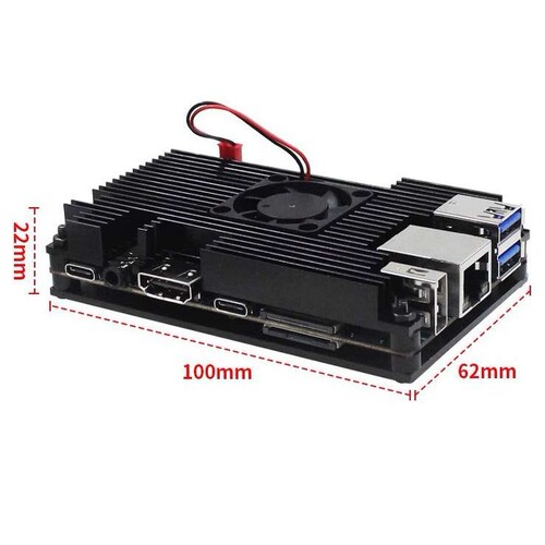 香橙派5B外壳Orange pi 5/5B铝合金保护壳带散热风扇降温Orangepi