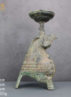 满工纹饰鸟形灯典型商代鸮尊形象古青铜器收藏博物馆铜祥德制作