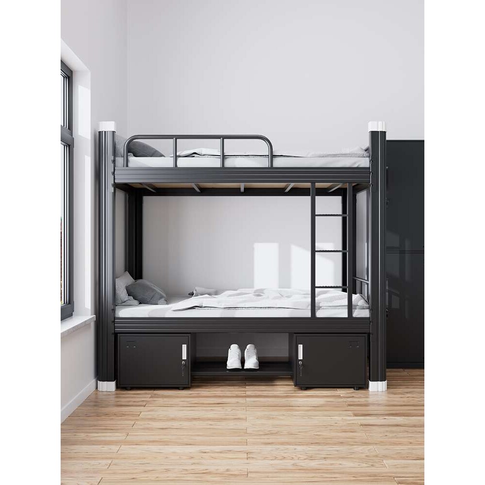 高低床铁床双层床员工上下铺学生宿舍床寝室铁艺1米公寓双人床钢