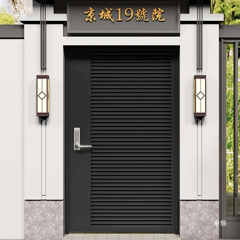 铁艺庭院门铝合金户外别墅院子门单双开铁门入户防盗走廊小门
