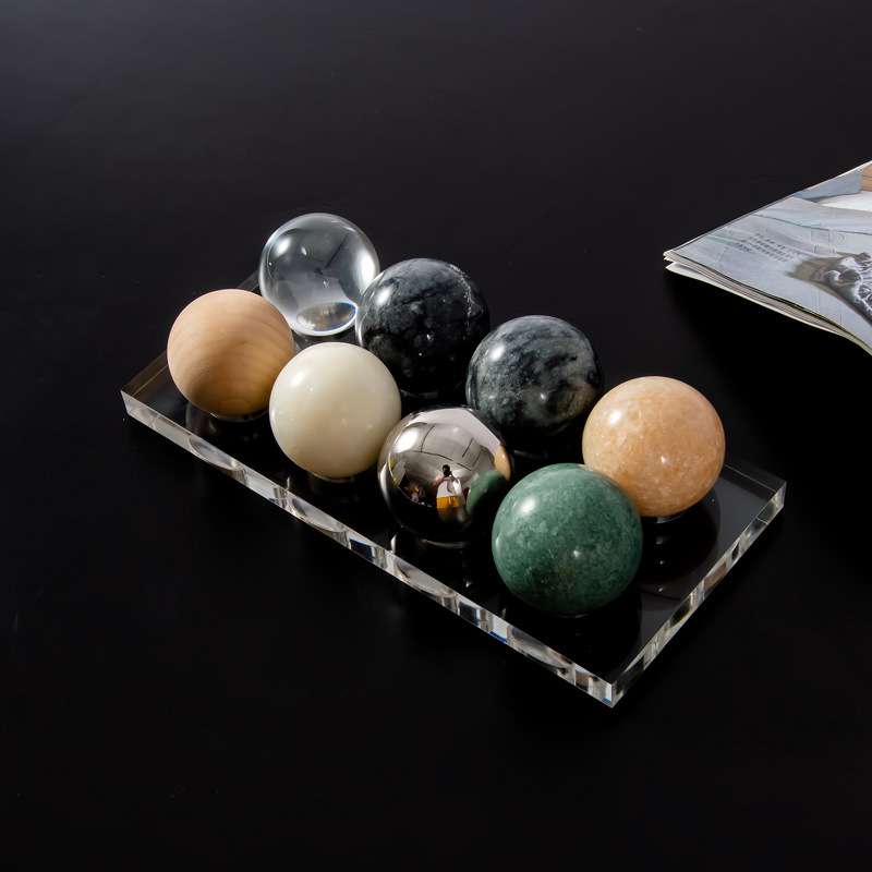 匠十三 现代简约轻奢大理石水晶创意棋盘象棋艺术装饰品摆件