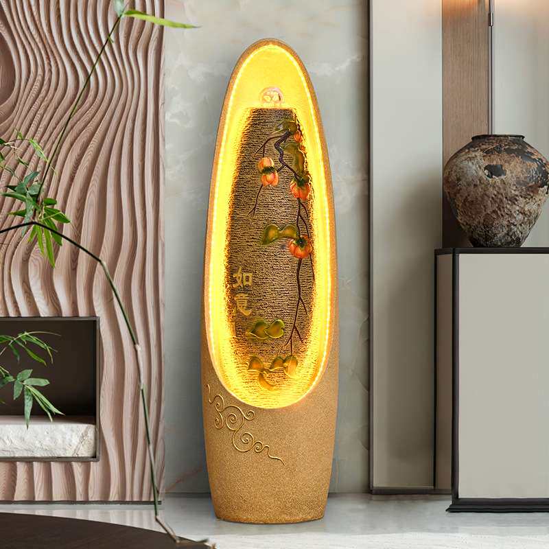 欧式流水喷泉客厅风水轮循环水加湿器办公室景观装饰招财创意摆件