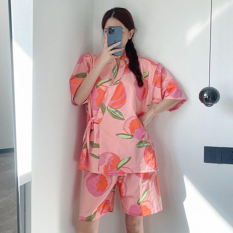 开衫汗蒸服女带新款纯棉衣泉情侣2024汤胸垫系带和服高档桑拿浴服