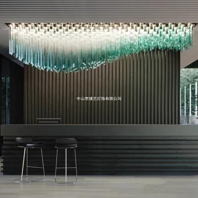 玻璃灯售楼部沙盘酒店大堂别墅宴会大厅波浪造型创意制造艺术吊灯