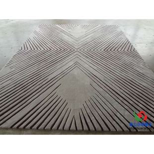 现代简约长方形几何格子中式样板房客厅茶几沙发地毯大厅接待室