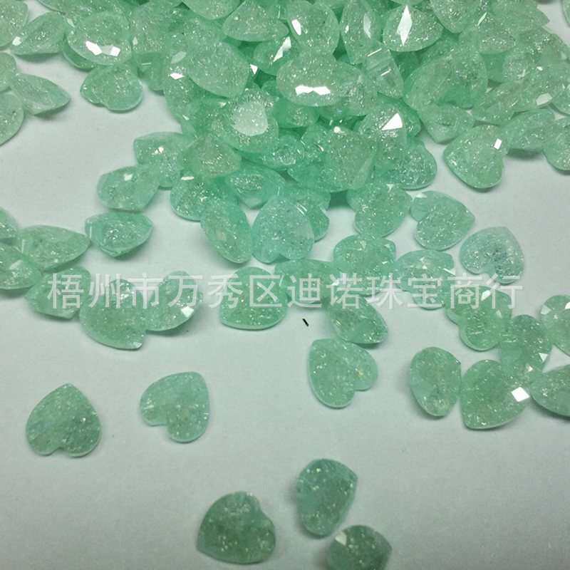 美甲直播 AAA级园形1-10mm冰花锆石裸石爆花石宝石低价公斤石