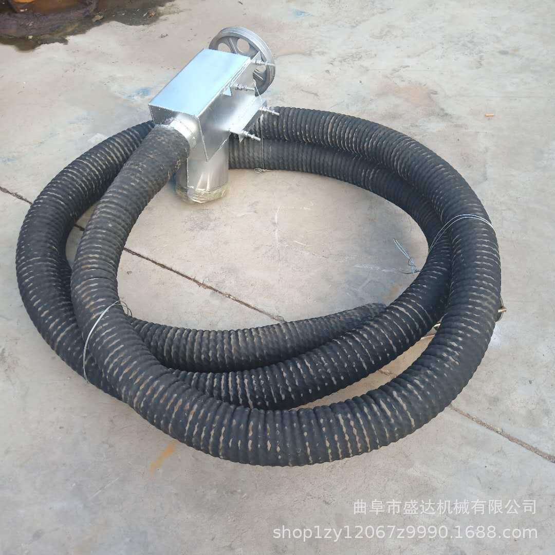 车载软管绞龙小型吸粮机 家用软管吸谷机 黑色耐高温橡胶管抽料机