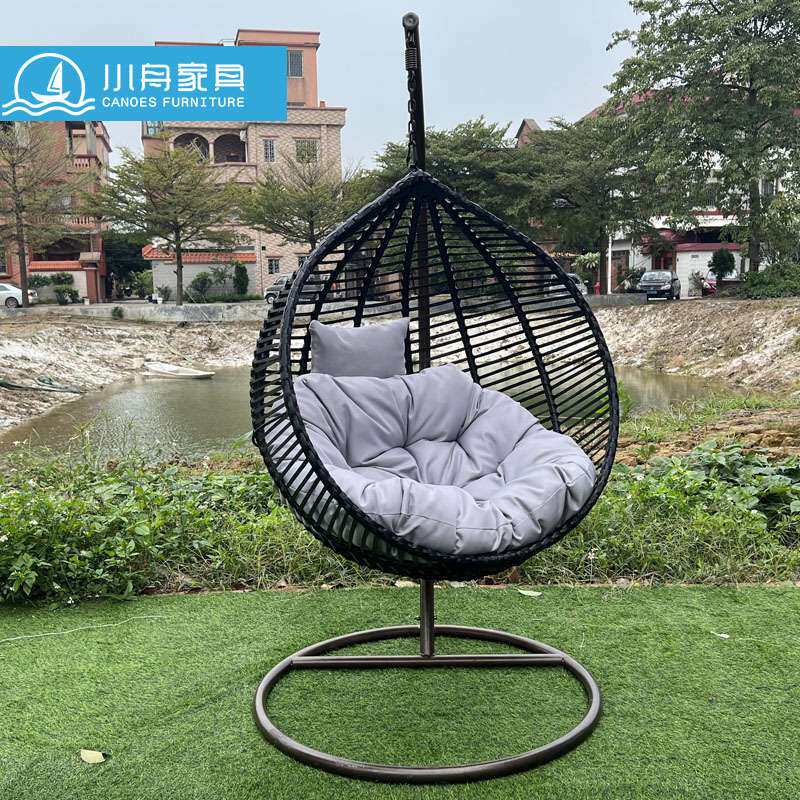 户外花园庭院休闲单人秋千室外公园家用阳台防水防晒绳编吊椅组合
