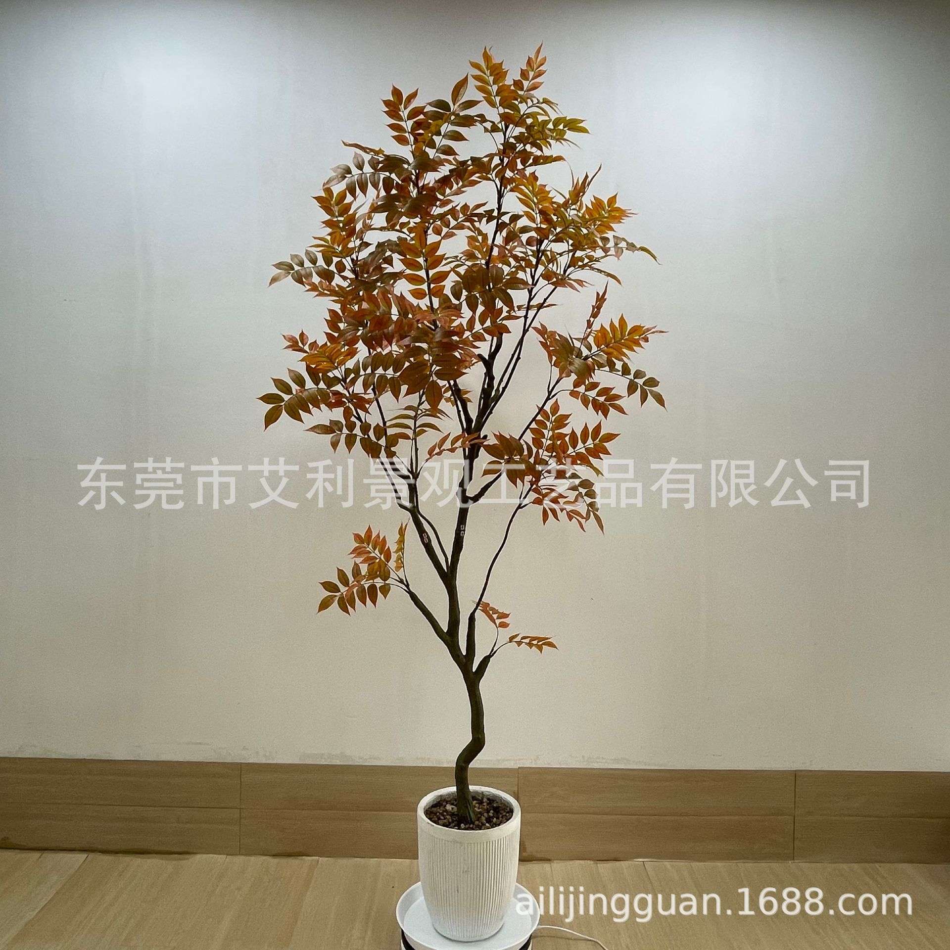漆木造型盆栽秋色盆栽商场人造大型塑料假树园林造景装饰