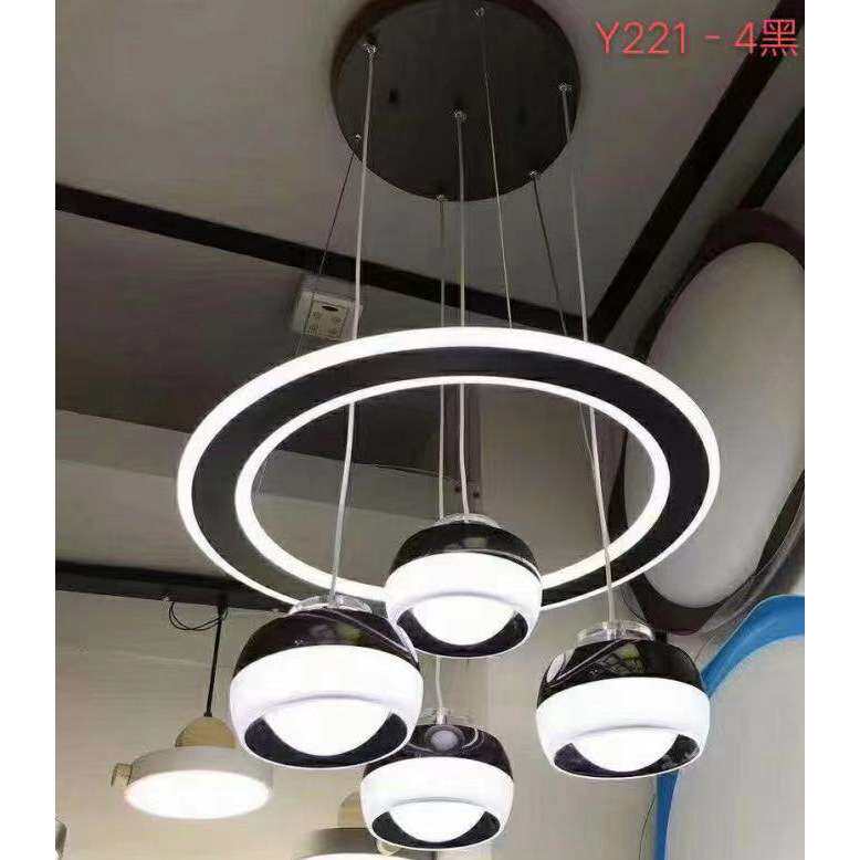 新款现代简约大气铁艺水晶led变光北欧吧台餐桌过道个性餐厅吊灯