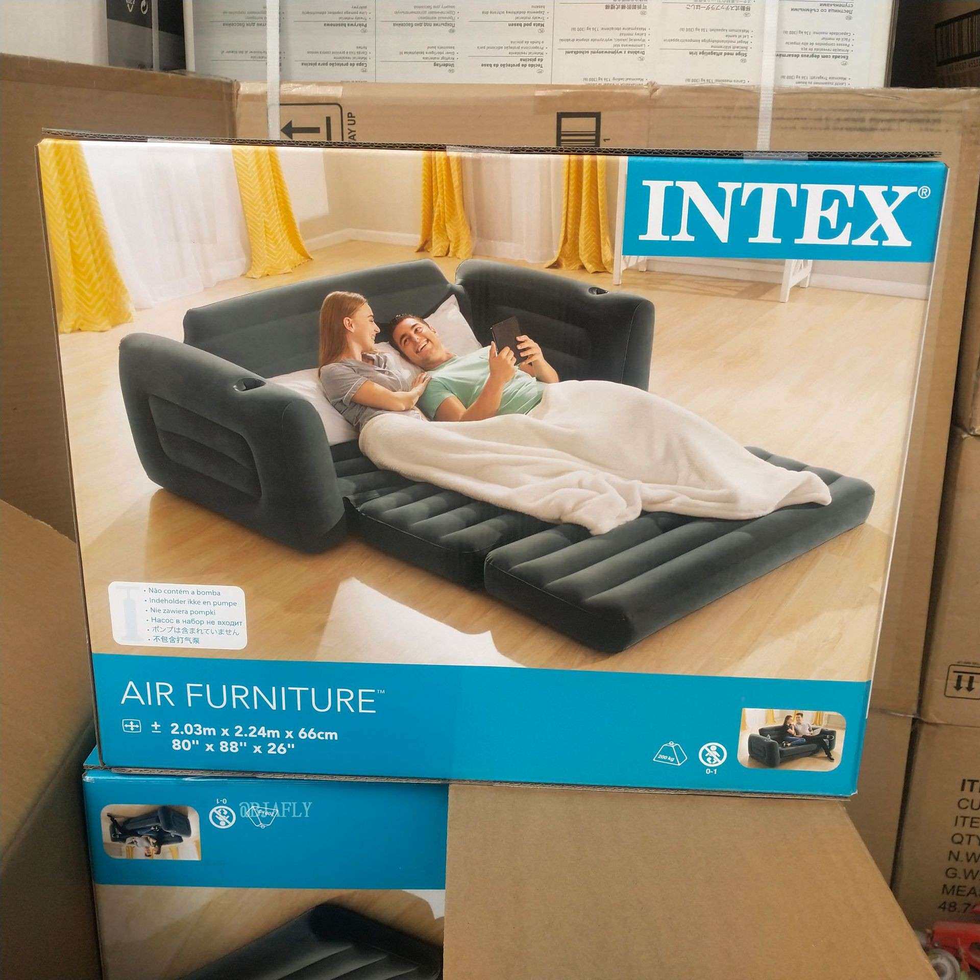 INTEX66552双人充气沙发床多功能可折叠床客厅充气懒人沙发