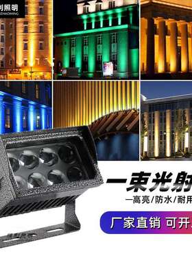 方形一束光聚光射灯led洗墙灯户外防水投光灯酒店别墅外墙投射灯