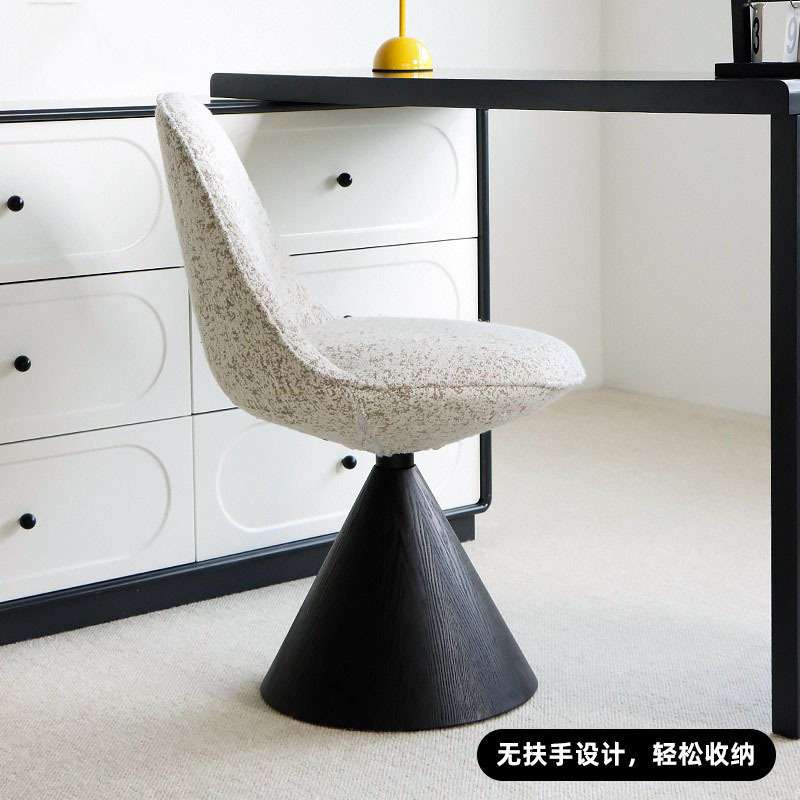 意式极简设计师卧室化妆椅凳可旋转餐椅现代家用靠背梳妆椅ROMBY