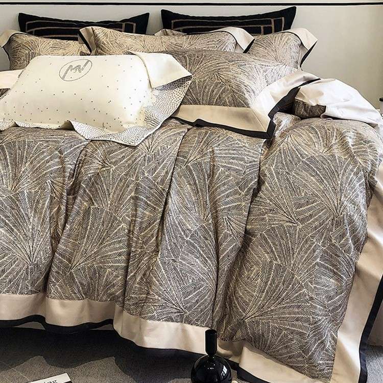 现代轻奢美式风四季全棉四件套数码印花被套纯棉床单床上用品1.8