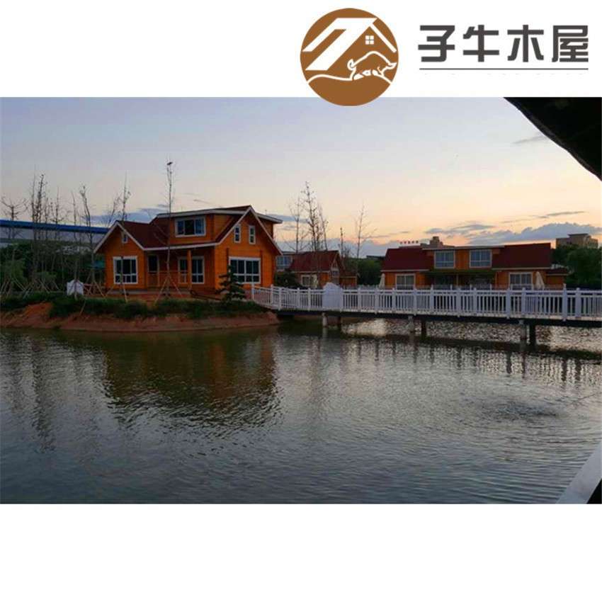 可移动木屋安装服务户外可移动木别墅图片水边二层隔音保温木屋