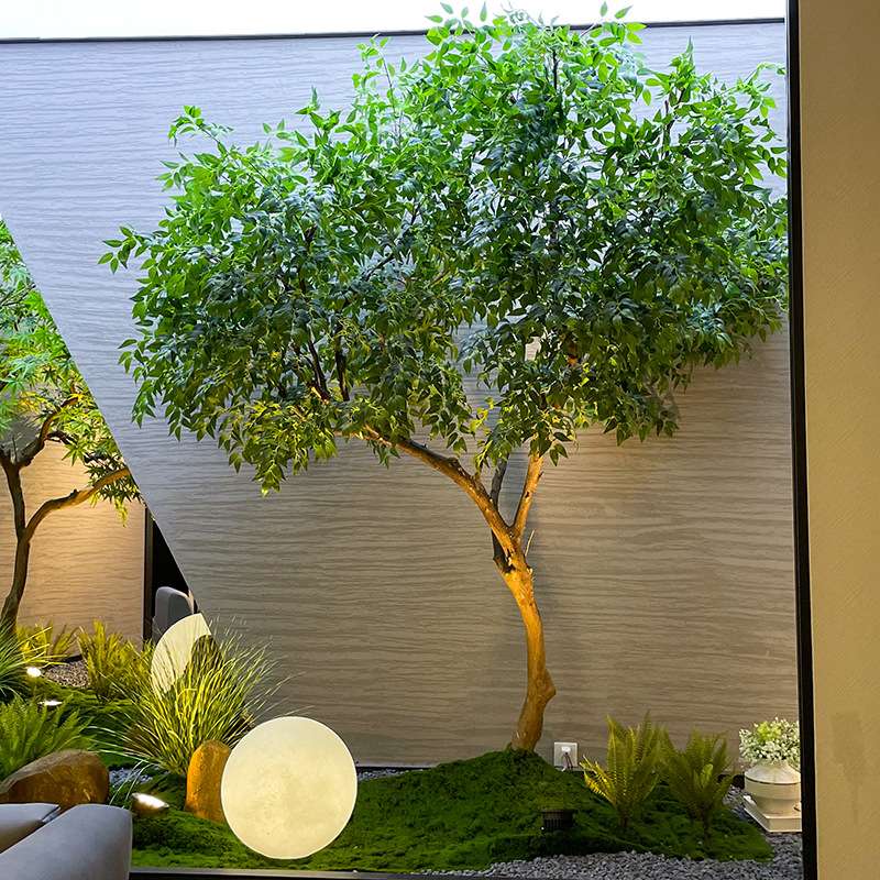 假树网红绿植造景落地景观橱窗装饰场景布置室内简约大型仿真榕树