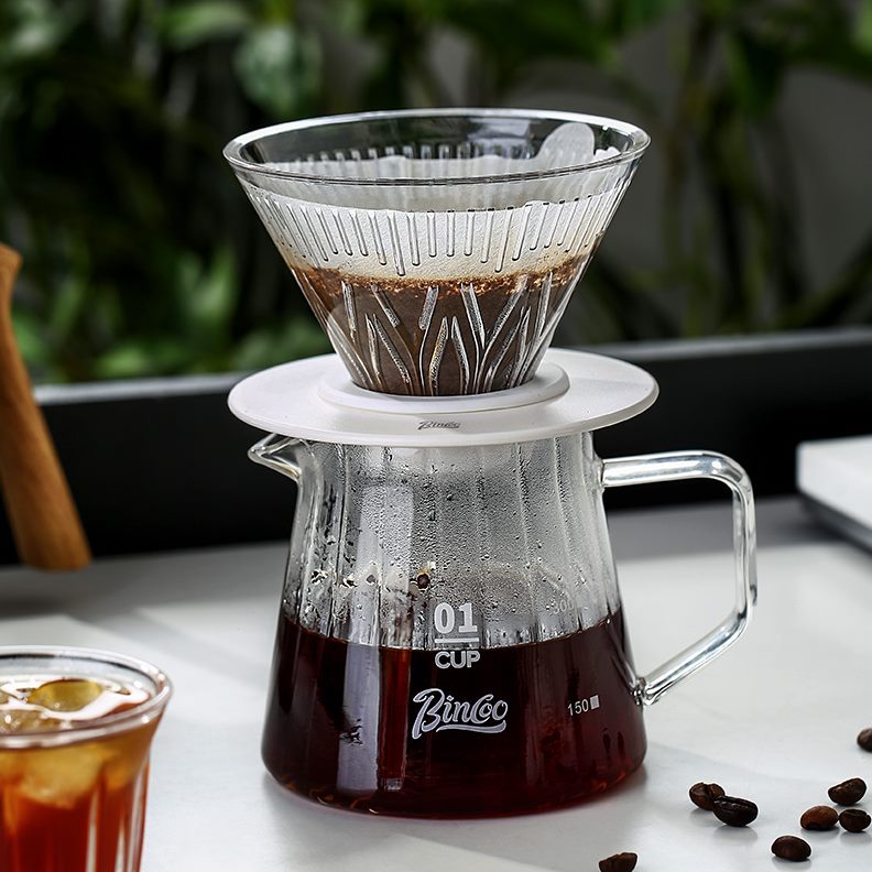 漏o壶冲享手冲咖啡壶分式inv6耐高温0o泡杯咖啡过滤滤c杯滴玻璃B