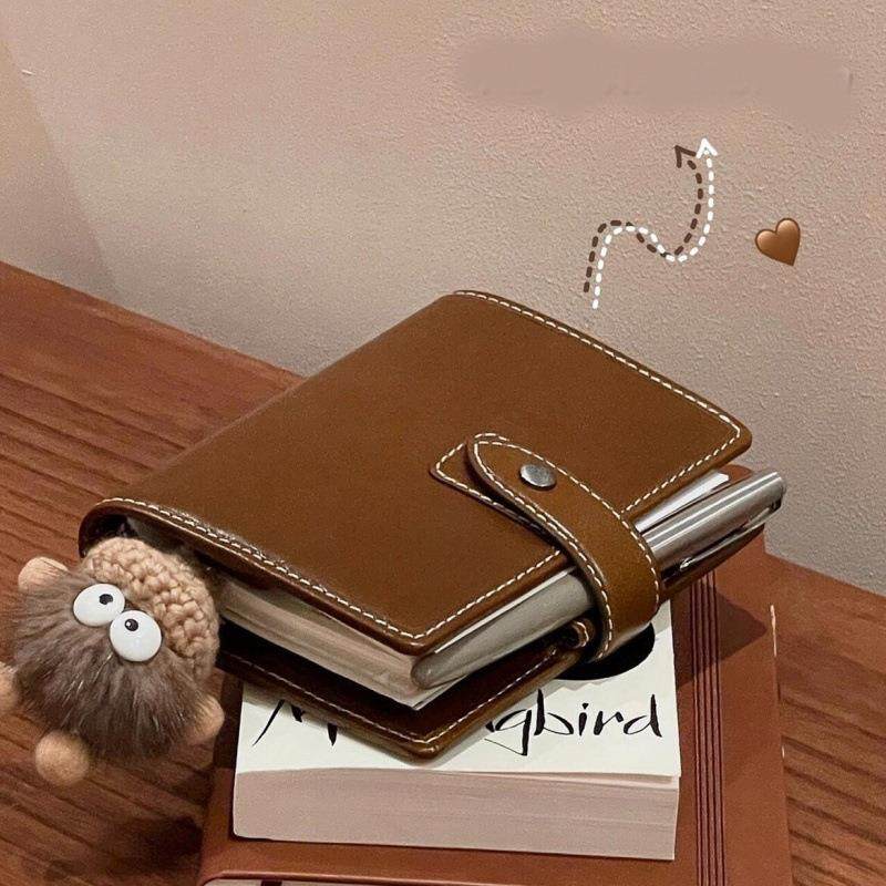 跨境皮质手账活页本高颜值笔记本随身口袋便携手帐日记事小本子