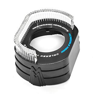 新款汽车led大灯透镜5D光导天使眼一体罩幻彩APP白黄转向灯改装