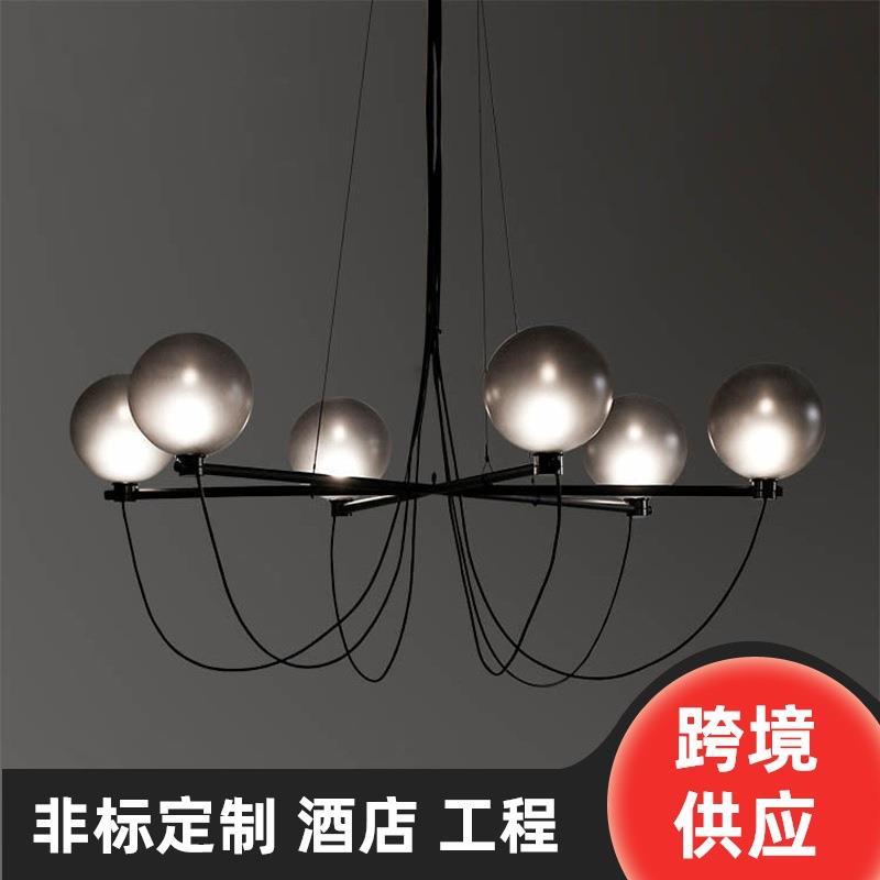 北欧个性创意客厅餐厅玻璃吊灯设计师别墅复式楼样板间服装店灯具