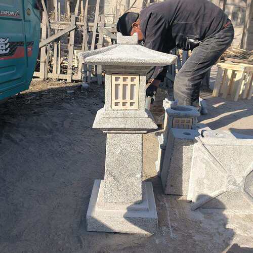 石灯笼青石仿古宫灯中式庭院石灯造景灯花岗岩石头地灯日式石灯塔
