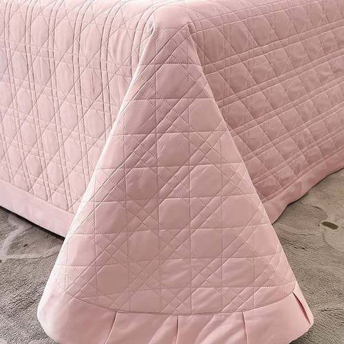 高端纯色轻奢天丝棉全镂空工艺床盖四件套宽边被套亲肤床上用品++