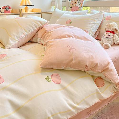 100纯棉床上用品四件套全棉2025新款四季通用被套床单三件套床笠