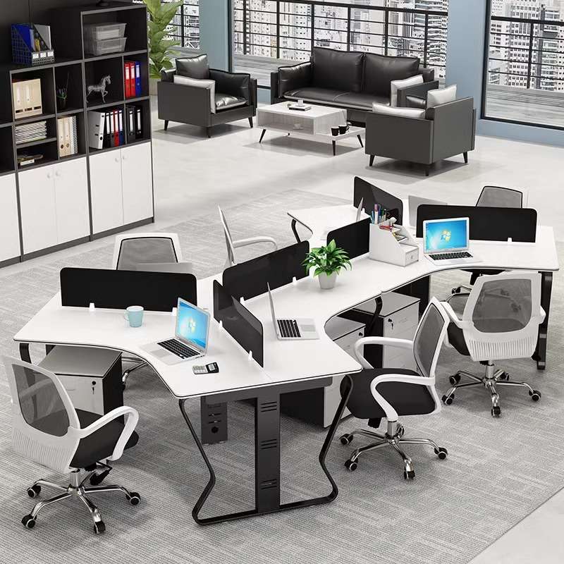 职员桌6人位办公桌简约现代创意员工桌3/5/8人桌椅子组合工程款式