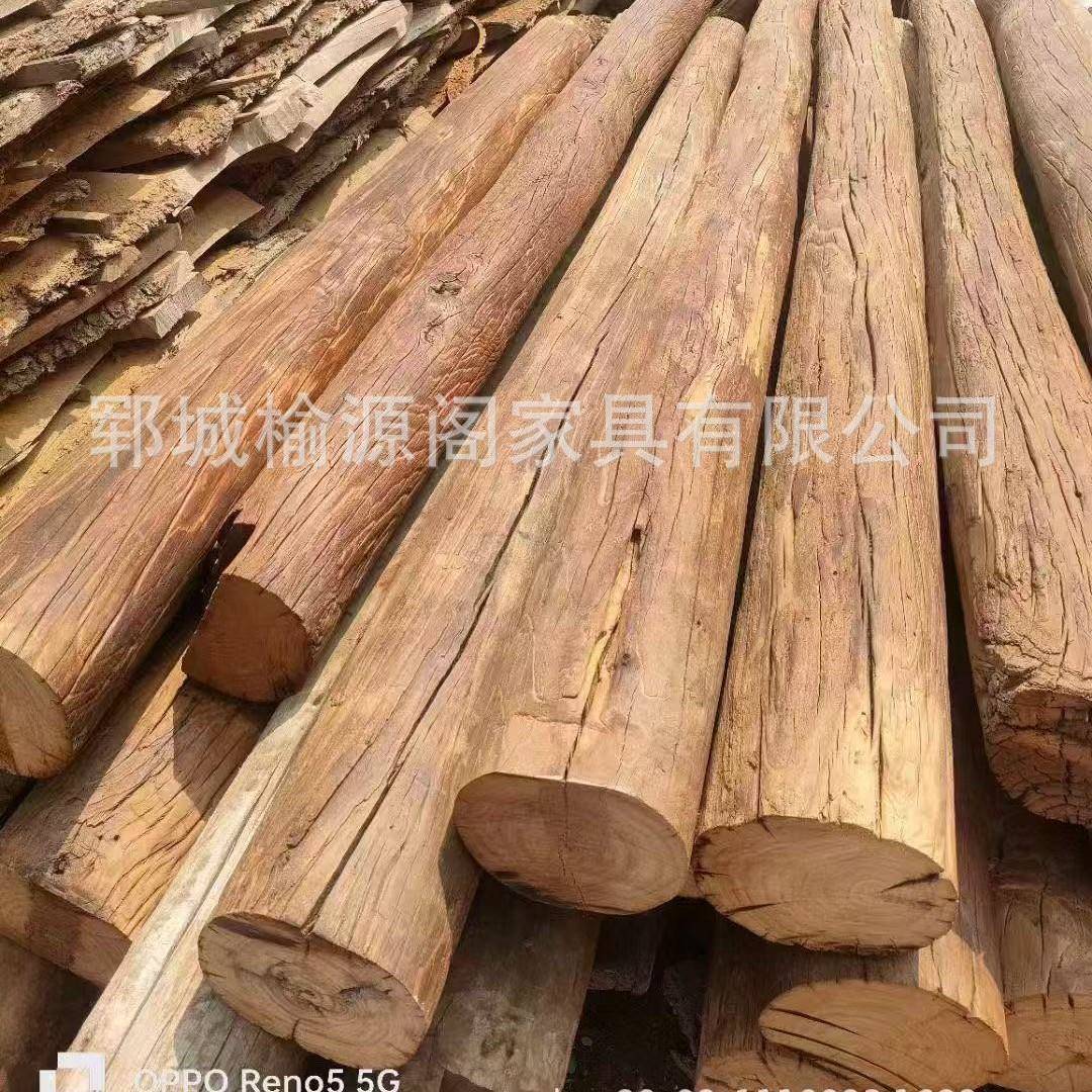 老榆木柱子民宿隔断屏风老旧原木立柱房梁实木圆柱厂家