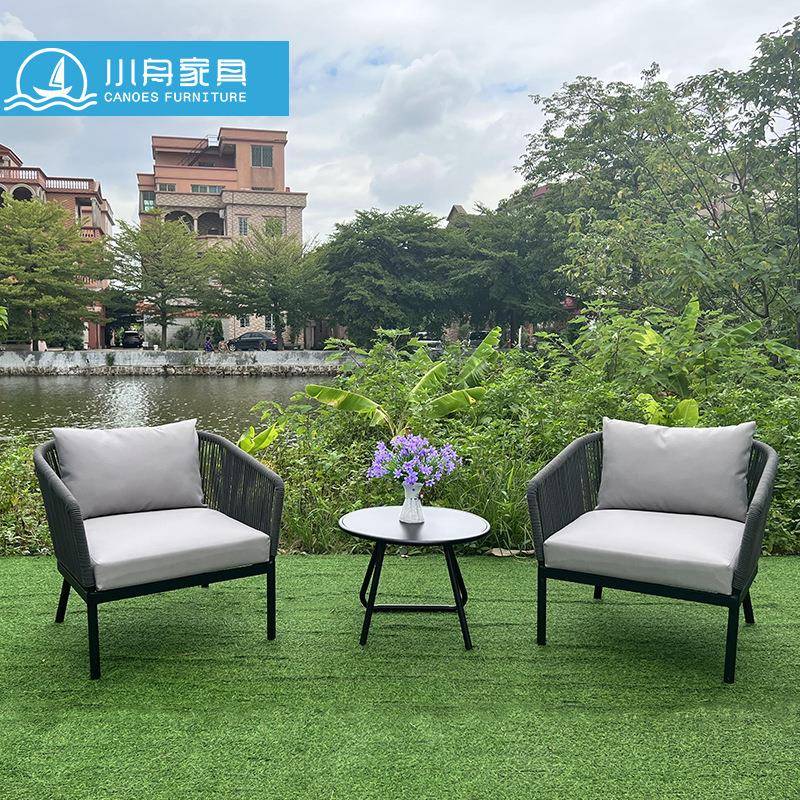 户外藤编桌椅创意阳台藤椅别墅庭院休闲室外花园天台绳编椅子组合