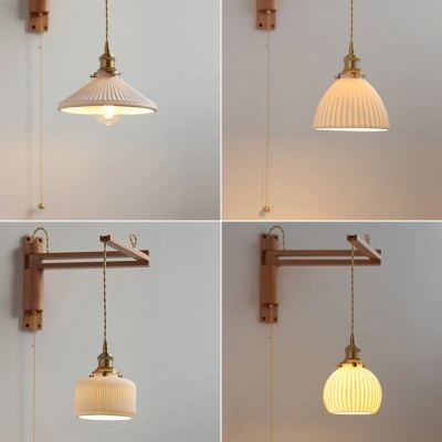 烁阳日式伸缩折叠壁灯创意卧室床头网红陶瓷书桌实木自带开关灯具,家装灯饰光源,壁灯,淘宝优惠券,粉丝福利购,淘宝优惠卷