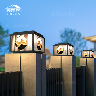 太阳能柱头灯室外防水围墙大x门口柱子灯别墅庭院户外景门柱立柱