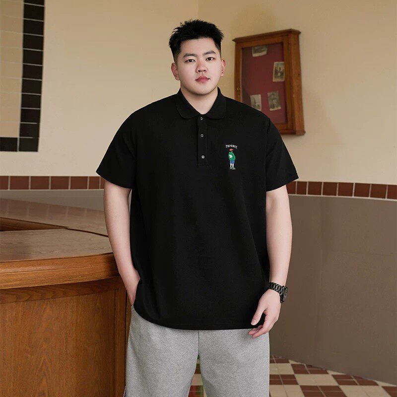 高端大码男士短袖t恤2026新款春夏季宽松加肥胖子polo衫上衣男款