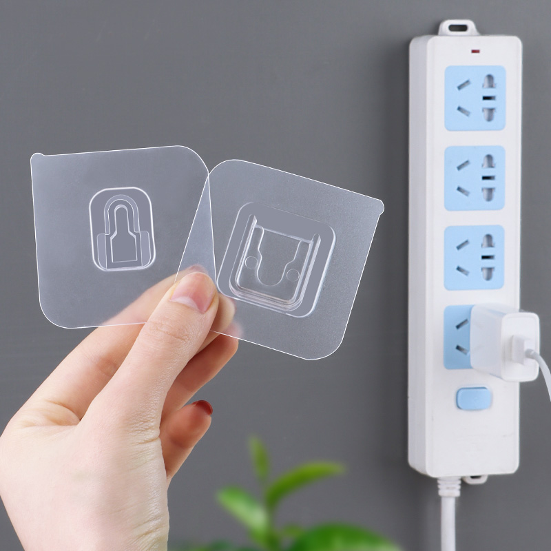 排插固定器贴墙插排卡扣固定器收纳D插线板无痕免打孔粘贴固定插