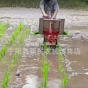 人力手摇插秧机秧苗种植机2行退步式水稻插秧机水田可用株距可调