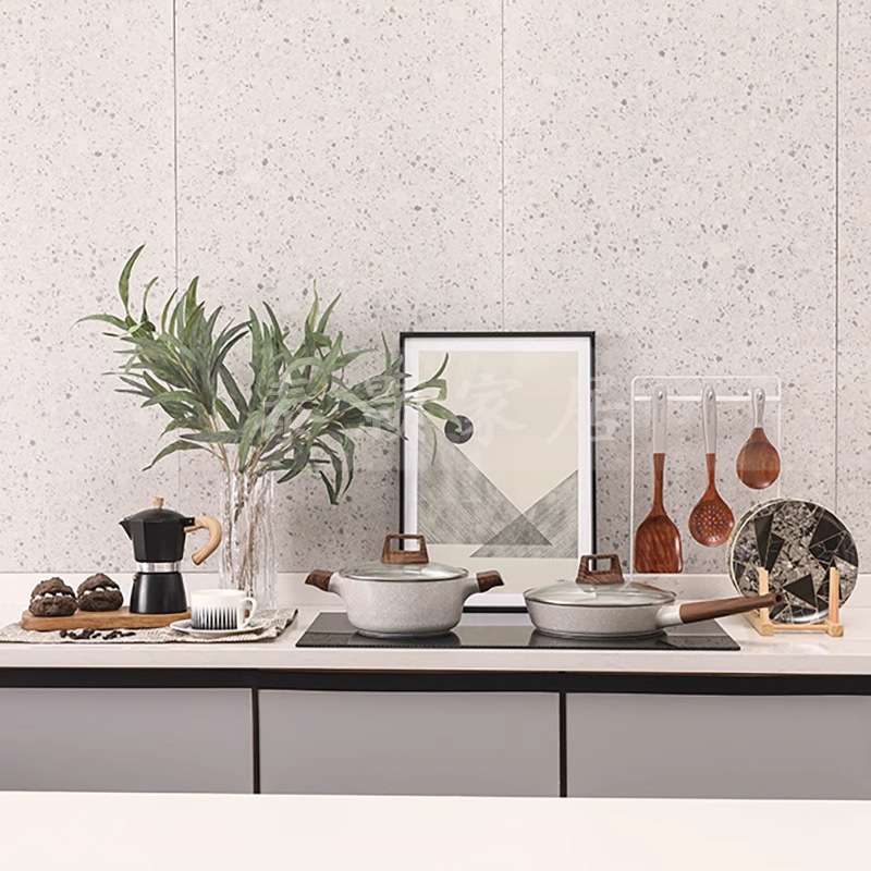 现代样板房间厨房饰品摆件橱柜砧板软装饰锅具煎锅汤锅组合套装