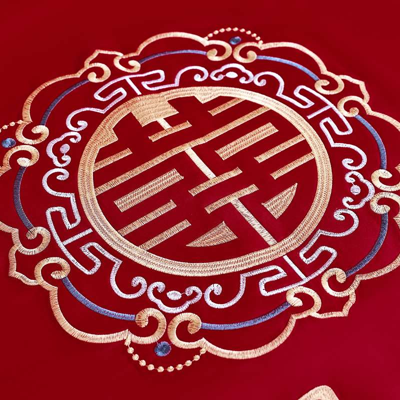 红床单结婚单件女方婚房布置卧室出嫁陪嫁物品中式刺绣2026年新款