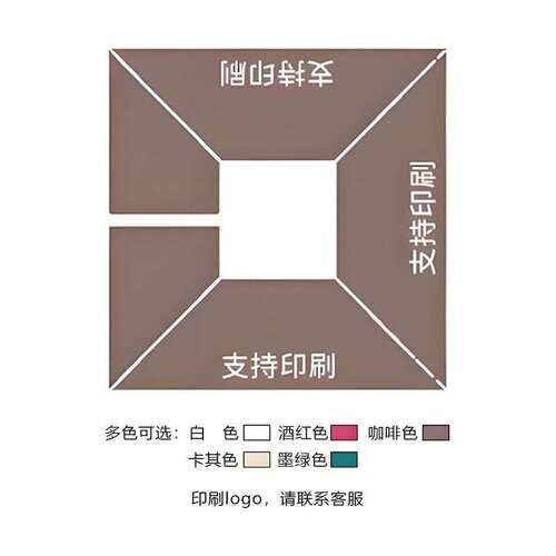 户外遮阳伞太阳能灯条别墅花园露台庭院伞室外大型商用四角罗马伞