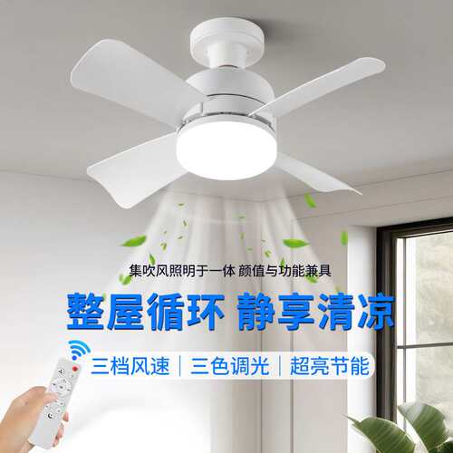 可拆卸E27吸顶风扇灯 餐厅卧室拔插式带灯小吊扇 LE D风扇灯
