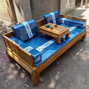 老榆木实木罗汉床客厅家用新中式禅意沙发床酒店贵妃茶床榻小户型