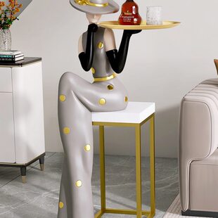 现代简约落地创意摆件托盘玄关办公室轻奢客厅艺术大型家居装 饰品