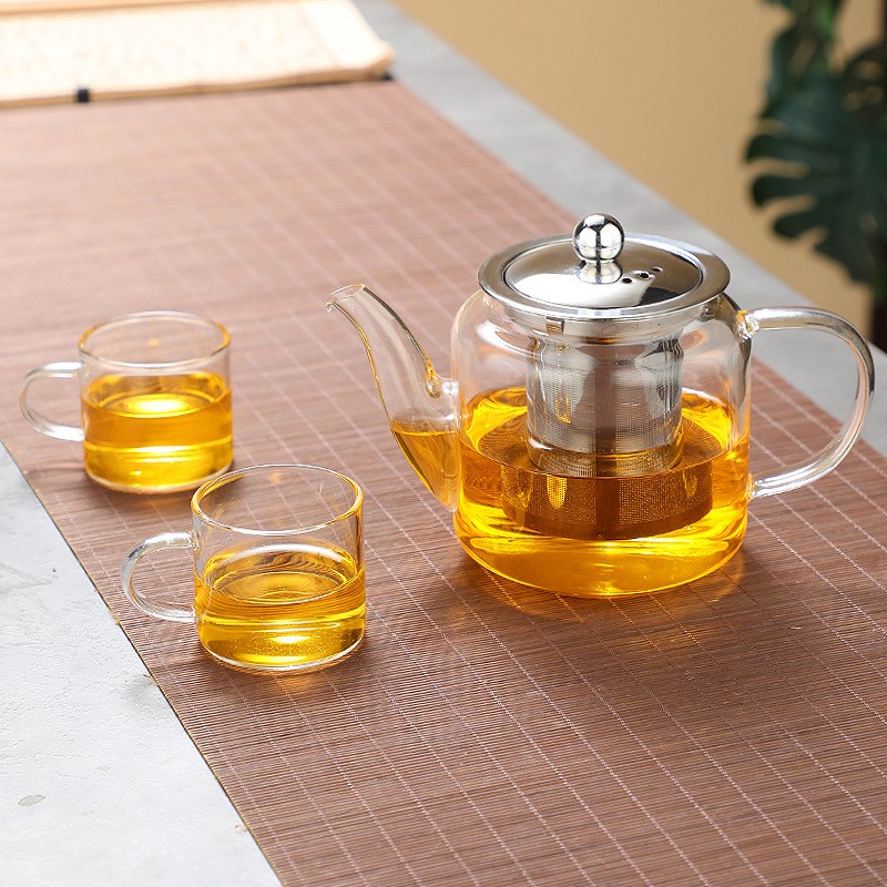 加厚玻璃茶壶花草泡茶壶高温y耐热煮茶壶家用钢漏大容量功夫茶具