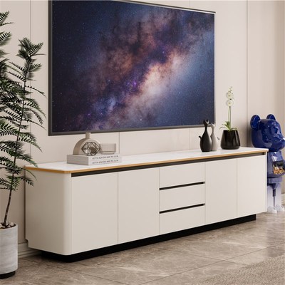 落地实木电视柜茶几l组合现代简约客厅2024新款高柜岩板卧室储物