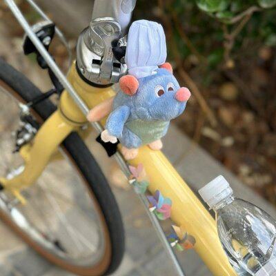 自行车配饰可爱骑行儿童鼠王料理公路车架趴趴装饰小玩偶挂件山地