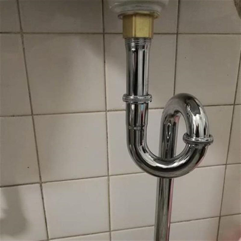 下水器S弯防臭面盆U型不u锈钢盆存洗脸带波纹下水管水弯全铜地排